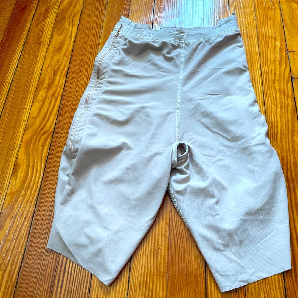 Marena XL post surgery side, zip recovery knee length shorts.